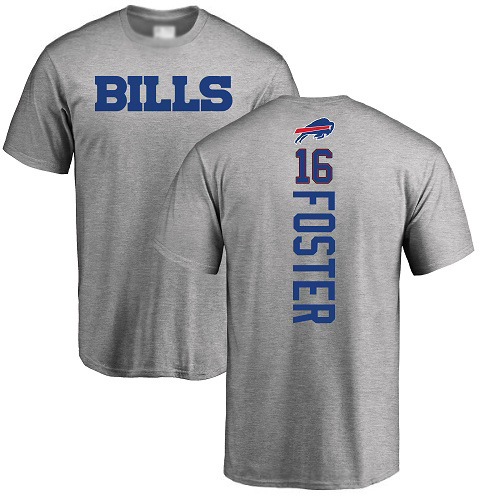 Men NFL Buffalo Bills #16 Robert Foster Ash Backer T Shirt